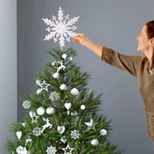 Vrh božićnog drvca Svjetlucava zlatna srebrna zvijezda Božićno drvce Ukrasi s pahuljama Božićni ukrasi za dom 2022. Natalna Nova godina 2023.