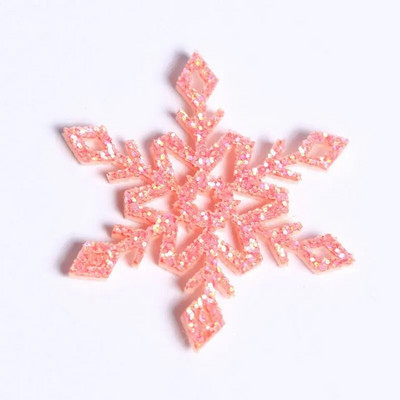 10 gab. Jauns plastmasas zelta sudraba mirdzošs pulveris sniegpārsla DIY Ziemassvētku rotājumi kulons Ziemassvētku eglīte, dekoratīva piekārta sniegpārsla