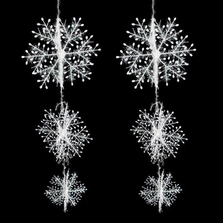 6 db/táska fehér műhó és hópelyhek karácsonyi díszek otthonra karácsonyfadíszek barkács kézműves lakberendezés