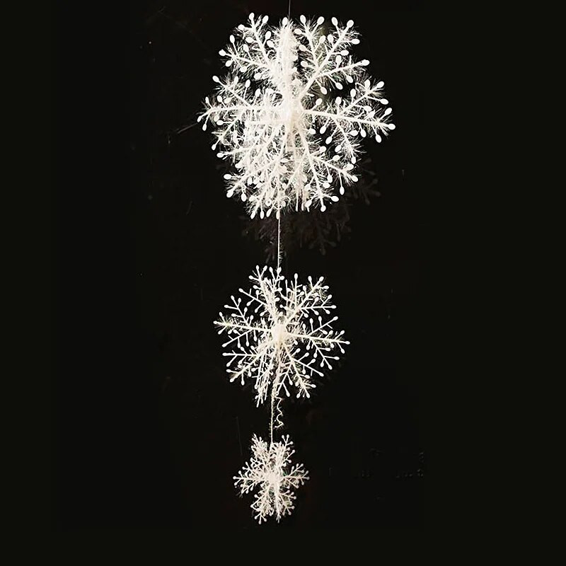 6 db/táska fehér műhó és hópelyhek karácsonyi díszek otthonra karácsonyfadíszek barkács kézműves lakberendezés