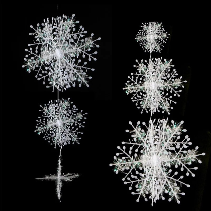 6 db/táska fehér műhó és hópelyhek karácsonyi díszek otthonra karácsonyfadíszek barkács kézműves lakberendezés