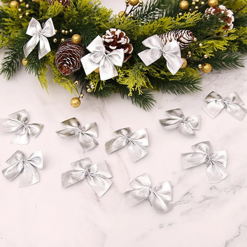 12/24/36 komada Božićna mašna Božićni ukrasi za dom Zlatna crvena mašna Božićni ukrasi za drvce Nova godina 2024. Navidad Kerst Dekor