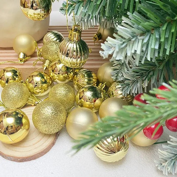 Χριστουγεννιάτικη χριστουγεννιάτικη μπάλα μπαλίτσα 30mm Κρεμαστό στολίδι για πάρτι σπιτιού 24 τμχ Μπάλες διακόσμησης δέντρου Κρεμαστό κρεμαστό χριστουγεννιάτικο πάρτι