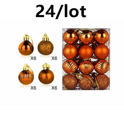 30 mm Ziemassvētku eglīšu bumbiņu piekarināmais piekarināmais mājas ballīšu rotājums, 24 gab eglīšu dekorēšanas bumbiņas, piekarināmas Ziemassvētku balles