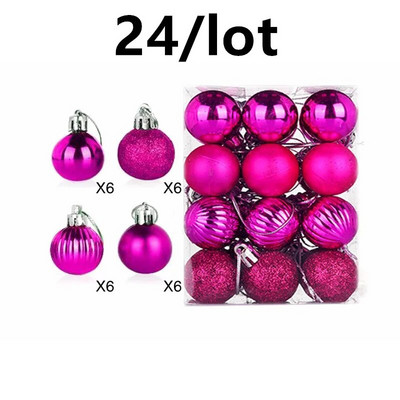 30 mm Ziemassvētku eglīšu bumbiņu piekarināmais piekarināmais mājas ballīšu rotājums, 24 gab eglīšu dekorēšanas bumbiņas, piekarināmas Ziemassvētku balles