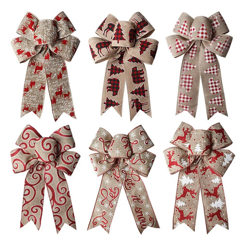 Csomós karácsonyi díszek Ajándék csomó szalag Karácsonyfa Esküvői Születésnapi Ünnep Hangulatos Medál Dísz Íjak Barkács kiegészítők