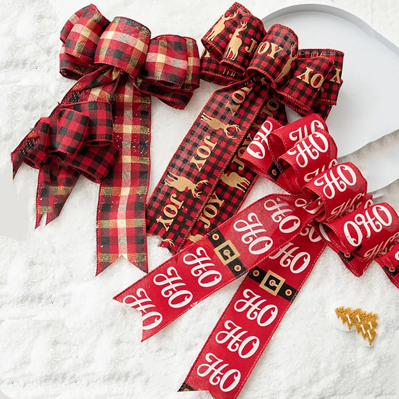Csomós karácsonyi díszek Ajándék csomó szalag Karácsonyfa Esküvői Születésnapi Ünnep Hangulatos Medál Dísz Íjak Barkács kiegészítők