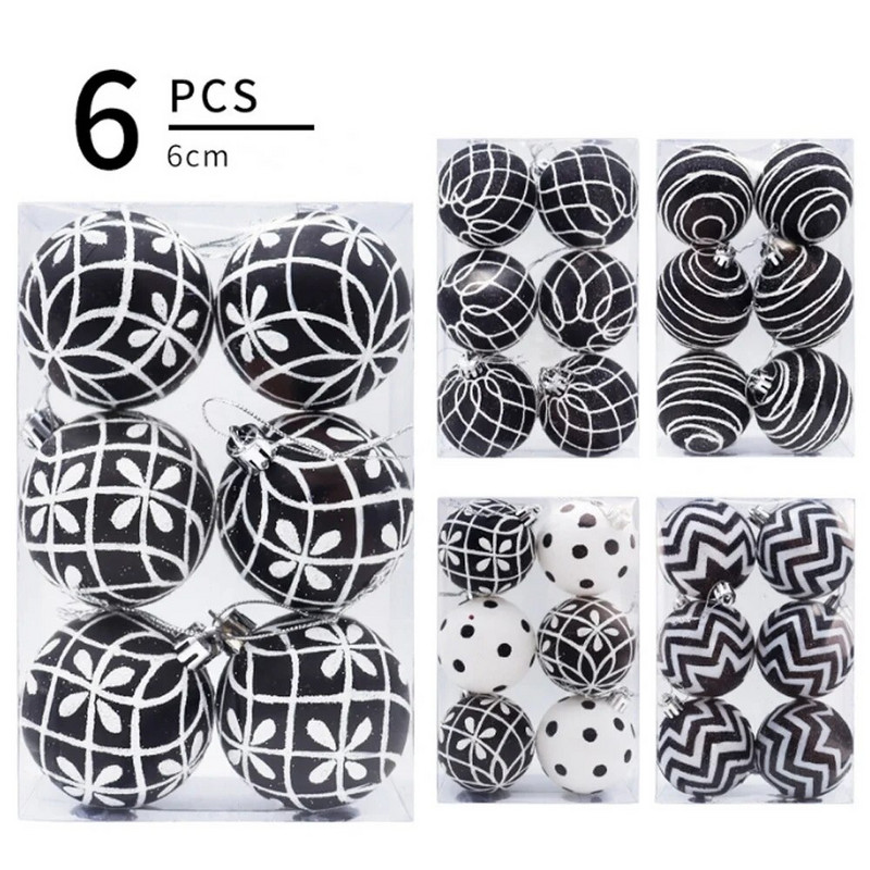 6GAB 6CM Ziemassvētku bumbu rotājums Ziemassvētku eglītes piekarināms kulons Ornamnet festivāla dekors