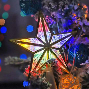 Χριστουγεννιάτικο δέντρο Topper Star αδιάβροχο μαλακό φωτιστικό με μπαταρία LED λαμπερό λαμπερό πεντάκτινο φως χριστουγεννιάτικο δέντρο