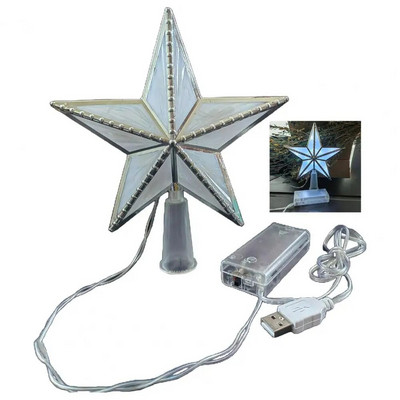 Χριστουγεννιάτικο δέντρο Topper Star αδιάβροχο μαλακό φωτιστικό με μπαταρία LED λαμπερό λαμπερό πεντάκτινο φως χριστουγεννιάτικο δέντρο