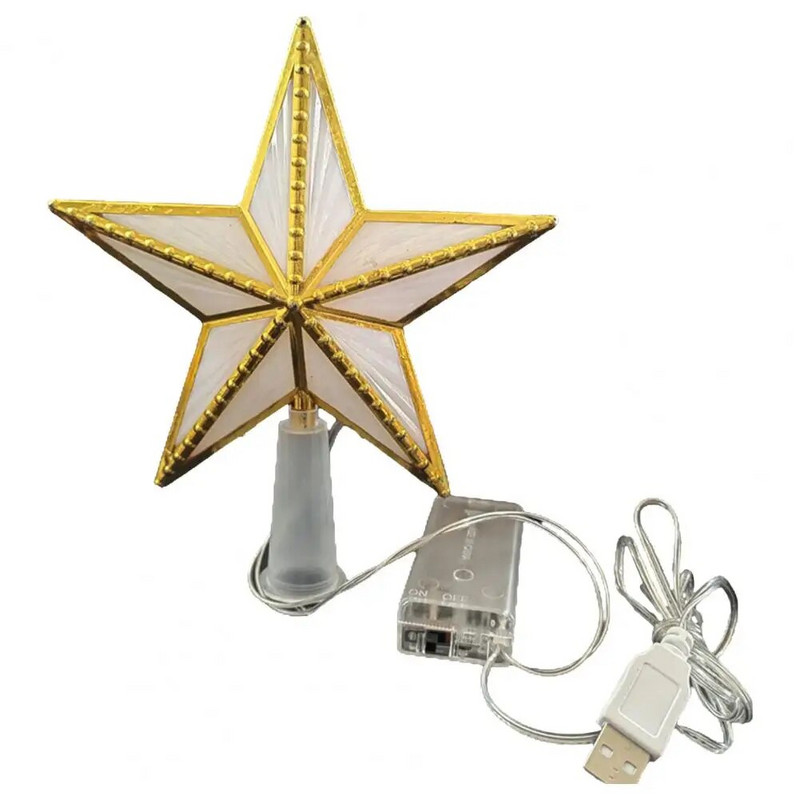 Χριστουγεννιάτικο δέντρο Topper Star αδιάβροχο μαλακό φωτιστικό με μπαταρία LED λαμπερό λαμπερό πεντάκτινο φως χριστουγεννιάτικο δέντρο