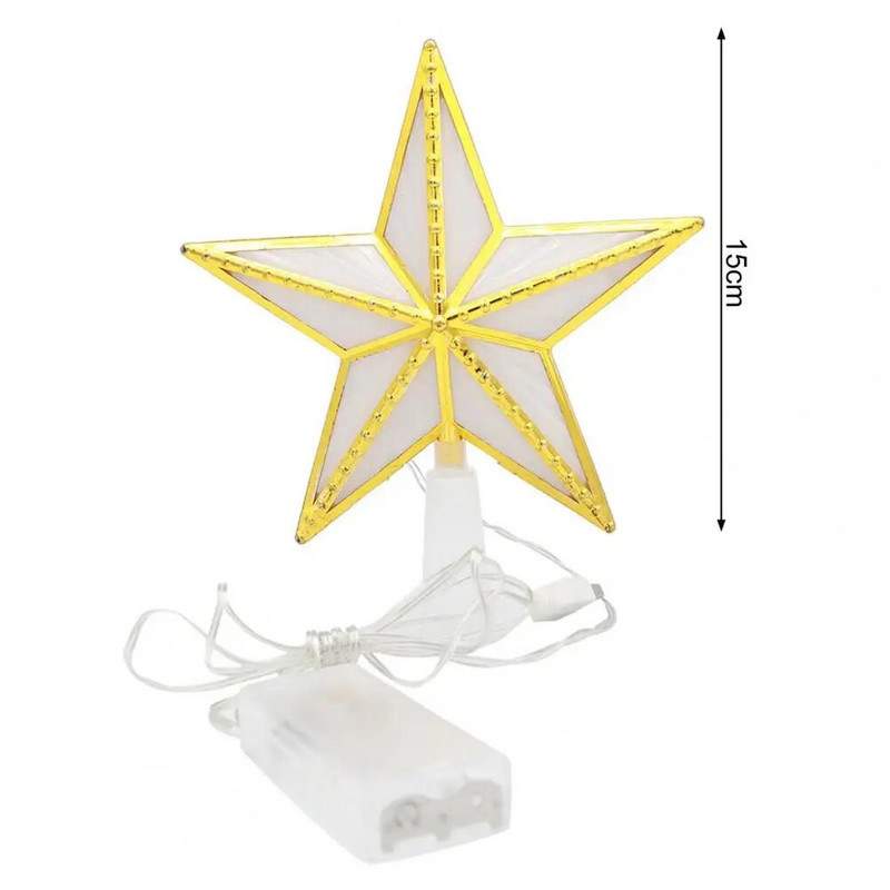 Χριστουγεννιάτικο δέντρο Topper Star αδιάβροχο μαλακό φωτιστικό με μπαταρία LED λαμπερό λαμπερό πεντάκτινο φως χριστουγεννιάτικο δέντρο