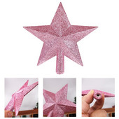 Zvijezda na vrhu božićnog drvca 15/20 cm Božićni ukrasi Sjajni zlatni prah Petokraka zvijezda Novogodišnji ukrasi Božićni ukrasi