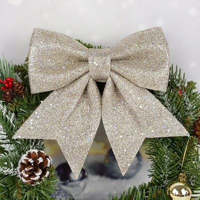 Božićna svjetlucava mašna Dekoracija DIY Božićno drvce Bowknot Viseći ukrasi Sretan Božićni dar Nova godina 2024. Navidad