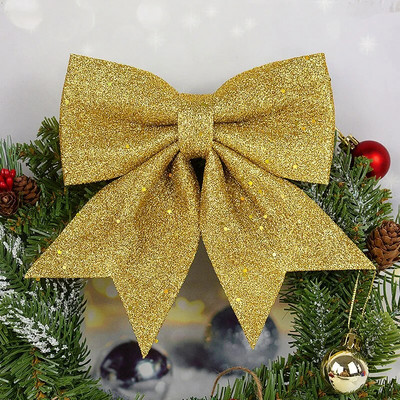 Božićna svjetlucava mašna Dekoracija DIY Božićno drvce Bowknot Viseći ukrasi Sretan Božićni dar Nova godina 2024. Navidad