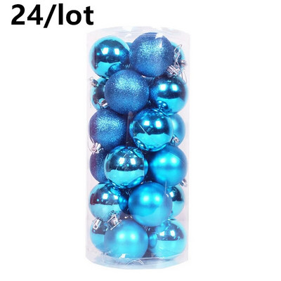 3 cm-es 24db karácsonyi bálok karácsonyfára akasztó díszek otthoni csecsebecse golyó újévi Navidad party dekorációs kellékek