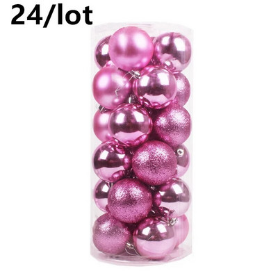3 cm-es 24db karácsonyi bálok karácsonyfára akasztó díszek otthoni csecsebecse golyó újévi Navidad party dekorációs kellékek