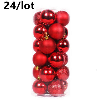 3 cm-es 24db karácsonyi bálok karácsonyfára akasztó díszek otthoni csecsebecse golyó újévi Navidad party dekorációs kellékek