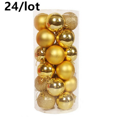 3 cm-es 24db karácsonyi bálok karácsonyfára akasztó díszek otthoni csecsebecse golyó újévi Navidad party dekorációs kellékek