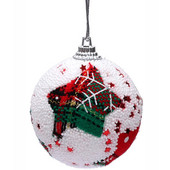 Promocija - Božićni ukrasni ukras, Bling Pentagram kuglica od 60 mm, 6/Pakiranje