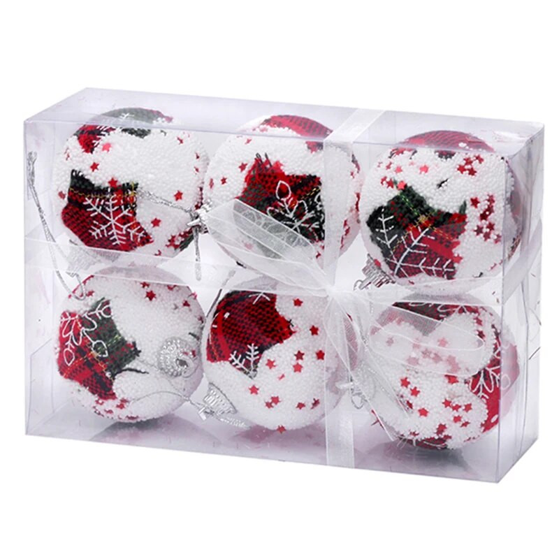 Promocija - Božićni ukrasni ukras, Bling Pentagram kuglica od 60 mm, 6/Pakiranje