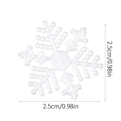 50/100 kom. 25 mm plastične bijele pahuljice, umjetne pahuljice, božićni ukrasi za Božićno drvce, ukras za dom Novo 2023.