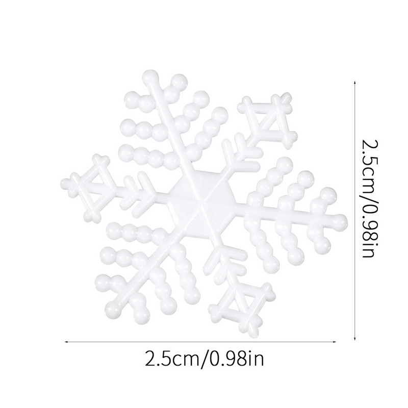 50/100 kom. 25 mm plastične bijele pahuljice, umjetne pahuljice, božićni ukrasi za Božićno drvce, ukras za dom Novo 2023.