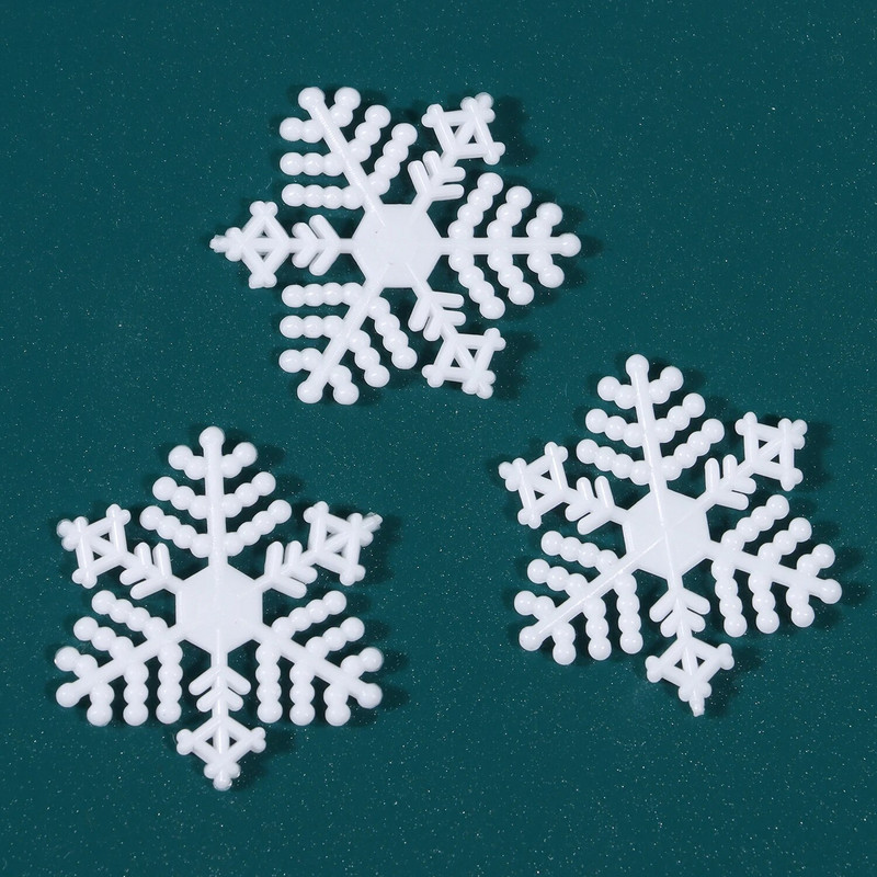 50/100 kom. 25 mm plastične bijele pahuljice, umjetne pahuljice, božićni ukrasi za Božićno drvce, ukras za dom Novo 2023.