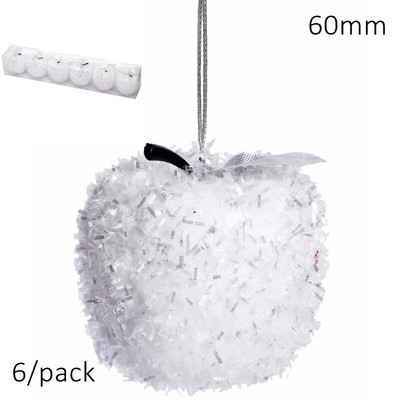 Promocija - Božićna ukrasna kugla, ukras od jabuke 60 mm, 6/pak