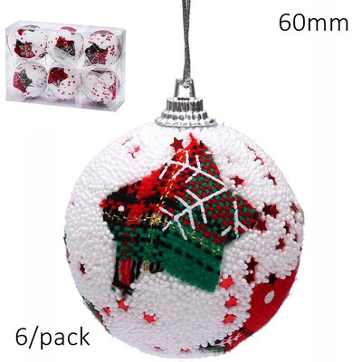 Promocija - Božićna ukrasna kugla, ukras od jabuke 60 mm, 6/pak