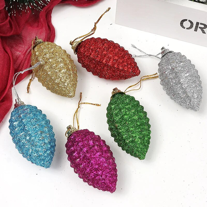 6 gab. 7 cm Ziemassvētku balles Jaungada noformējums 2023. gada ģimenes istabas noformējums Jaungada rotaļlietas Dažādas Ziemassvētku eglīšu dekoru formas