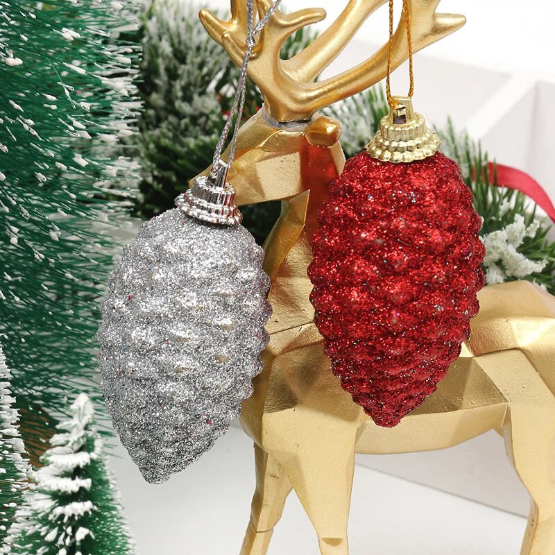 6 gab. 7 cm Ziemassvētku balles Jaungada noformējums 2023. gada ģimenes istabas noformējums Jaungada rotaļlietas Dažādas Ziemassvētku eglīšu dekoru formas