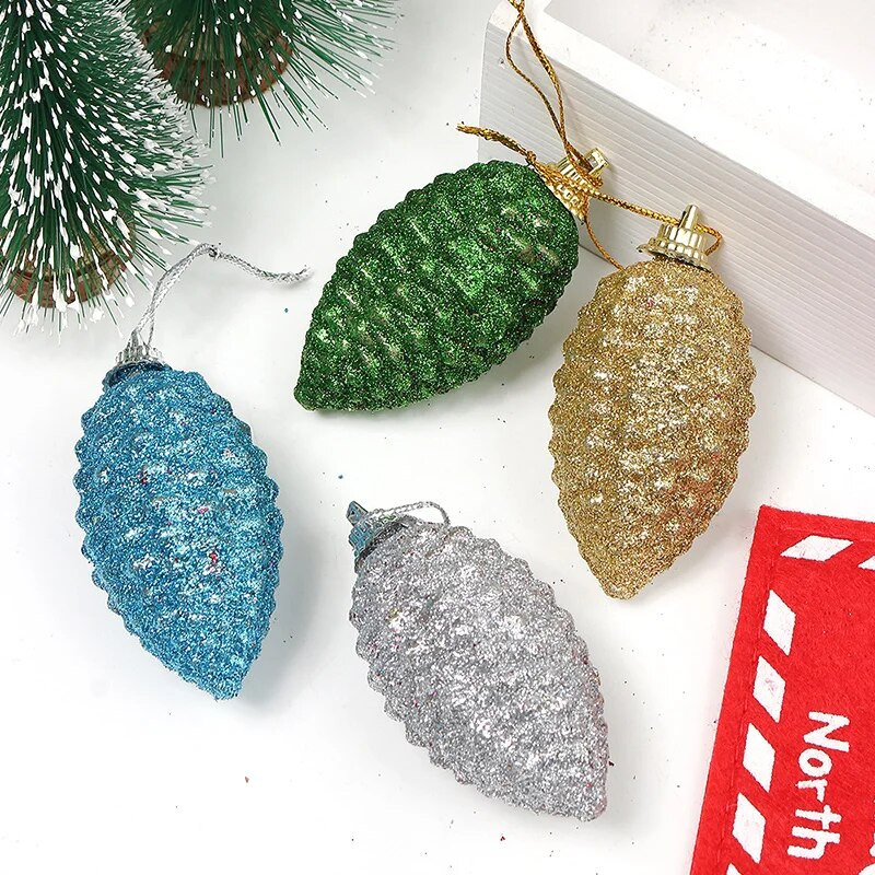 6 gab. 7 cm Ziemassvētku balles Jaungada noformējums 2023. gada ģimenes istabas noformējums Jaungada rotaļlietas Dažādas Ziemassvētku eglīšu dekoru formas