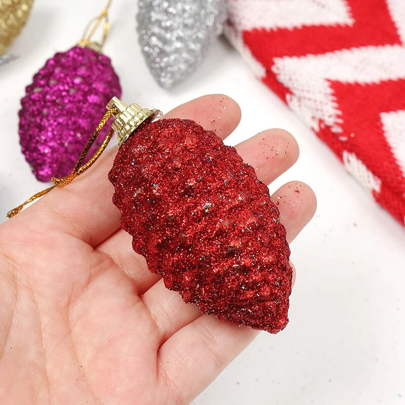 6 gab. 7 cm Ziemassvētku balles Jaungada noformējums 2023. gada ģimenes istabas noformējums Jaungada rotaļlietas Dažādas Ziemassvētku eglīšu dekoru formas