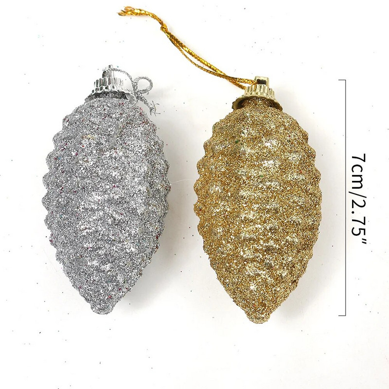 6 gab. 7 cm Ziemassvētku balles Jaungada noformējums 2023. gada ģimenes istabas noformējums Jaungada rotaļlietas Dažādas Ziemassvētku eglīšu dekoru formas