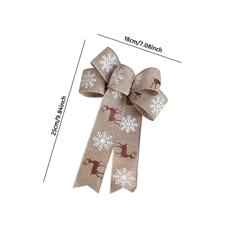 Božićna mašna s vrpcom Božićno drvce Viseći privjesak Dekoracija Ručno izrađeni otisak pahuljice od losa Božićni dar za kućnu zabavu Ukras