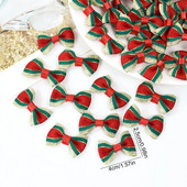 30gab Ziemassvētku eglītes bantītes rotājumi Ziemassvētku Jaungada dāvanu iepakojums Lente Bowknot priekš DIY Ziemassvētku matu sprādzes mājas rotājumi Navidad