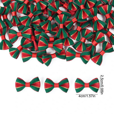 30gab Ziemassvētku eglītes bantītes rotājumi Ziemassvētku Jaungada dāvanu iepakojums Lente Bowknot priekš DIY Ziemassvētku matu sprādzes mājas rotājumi Navidad