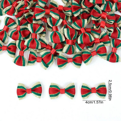 30gab Ziemassvētku eglītes bantītes rotājumi Ziemassvētku Jaungada dāvanu iepakojums Lente Bowknot priekš DIY Ziemassvētku matu sprādzes mājas rotājumi Navidad