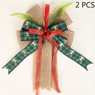 Ukrasi za božićno drvce 2 KOM. Poklon mašne Božićne omotne mašne s vrpcom za poklone, cvjećare, bukete, ukrasne košarice Božićni ukrasi
