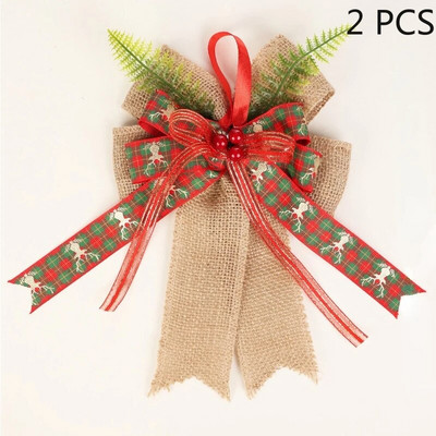 Ukrasi za božićno drvce 2 KOM. Poklon mašne Božićne omotne mašne s vrpcom za poklone, cvjećare, bukete, ukrasne košarice Božićni ukrasi