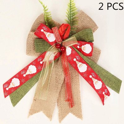 Ukrasi za božićno drvce 2 KOM. Poklon mašne Božićne omotne mašne s vrpcom za poklone, cvjećare, bukete, ukrasne košarice Božićni ukrasi
