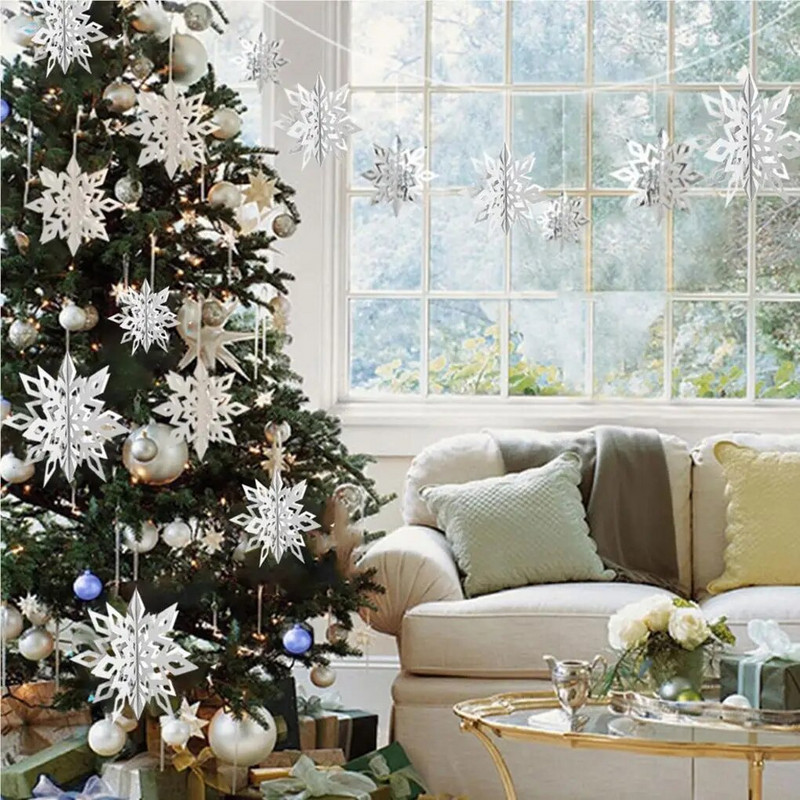 18 komada božićnih visećih snježnih pahuljica za vrata, zidne vješalice za prozore