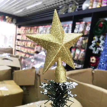 15 см звездно дърво с блясък на златен прах Многоцветни петолъчни звезди Декорация Коледно дърво Топ Парти консумативи