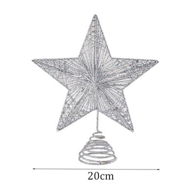 Metalna zvijezda na vrhu božićnog drvca od 20/25 cm, sjajna zlatna površina, vrh petokrake zvijezde, oprema za božićno-novogodišnji ukras