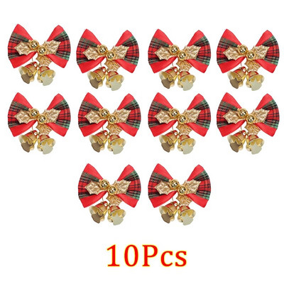 5/10 komada Božićne mašne sa zvončićima Mini božićna mašna DIY rukotvorina Poklon ukrasi Božićno drvce Viseća dekoracija za zabavu Privjesak Nova godina