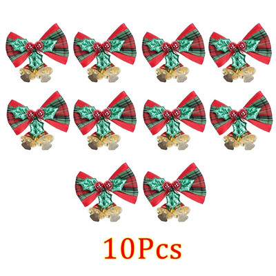 5/10 komada Božićne mašne sa zvončićima Mini božićna mašna DIY rukotvorina Poklon ukrasi Božićno drvce Viseća dekoracija za zabavu Privjesak Nova godina