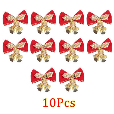 5/10 komada Božićne mašne sa zvončićima Mini božićna mašna DIY rukotvorina Poklon ukrasi Božićno drvce Viseća dekoracija za zabavu Privjesak Nova godina