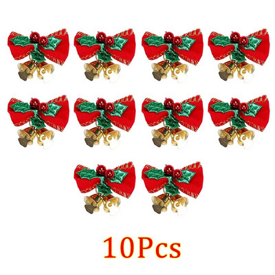 5/10 komada Božićne mašne sa zvončićima Mini božićna mašna DIY rukotvorina Poklon ukrasi Božićno drvce Viseća dekoracija za zabavu Privjesak Nova godina