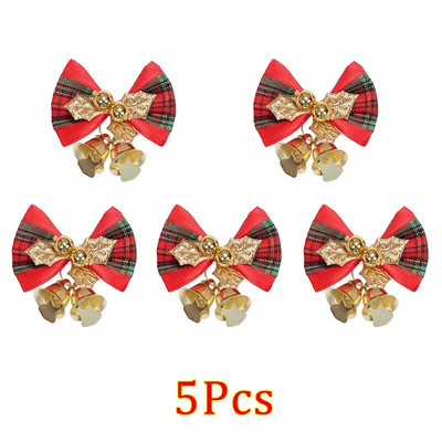 5/10 komada Božićne mašne sa zvončićima Mini božićna mašna DIY rukotvorina Poklon ukrasi Božićno drvce Viseća dekoracija za zabavu Privjesak Nova godina